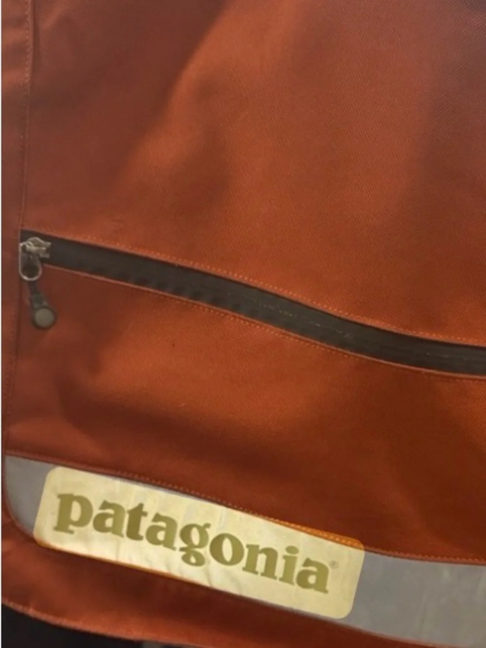Patagonia Men's Messenger Bag in Rust-Orange with Black Trim